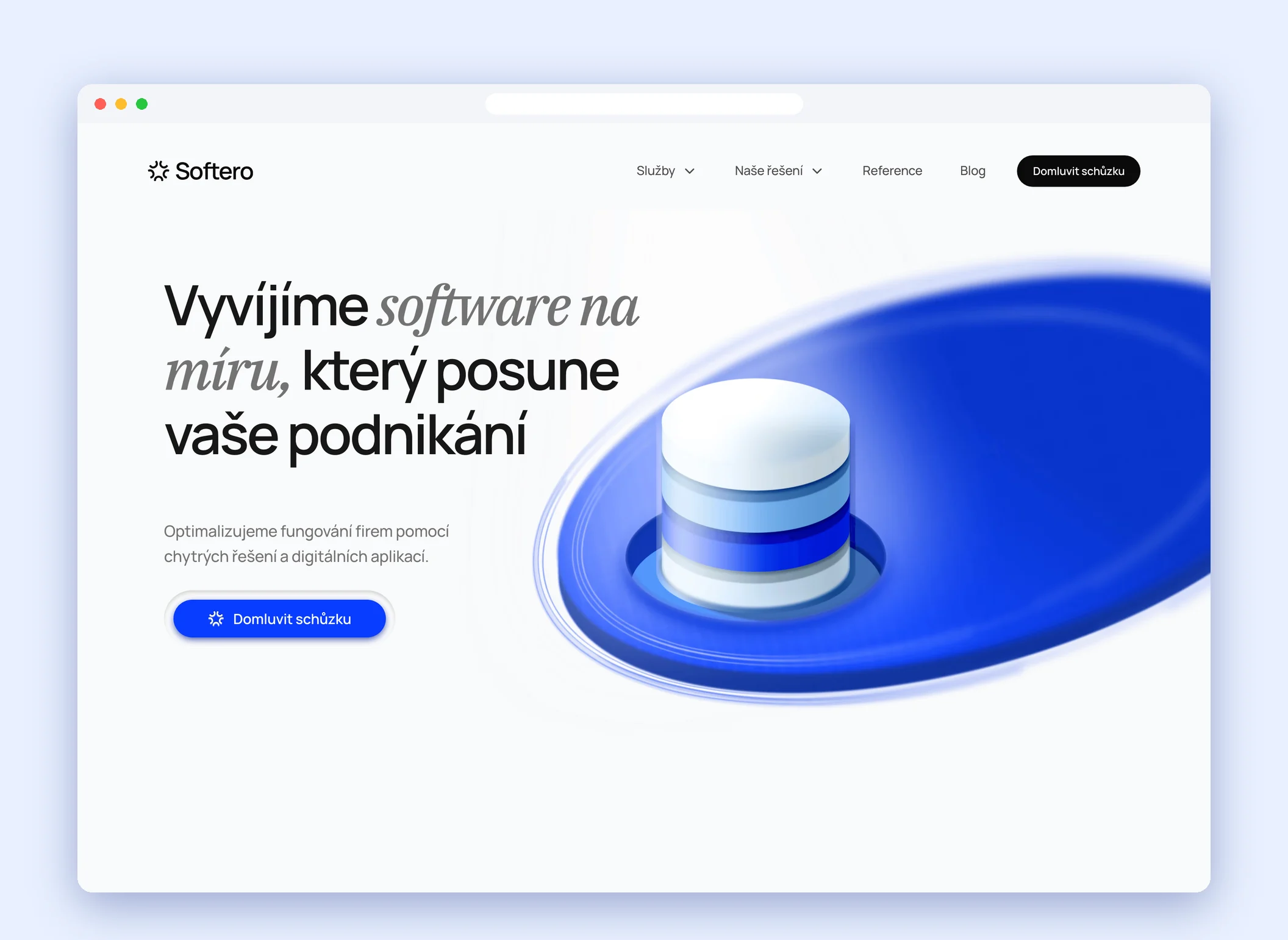 Úvodní stránka webu softero.cz